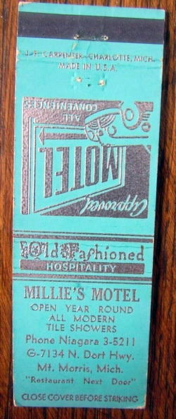 Millies Motel (Mums Motel) - Matchbook